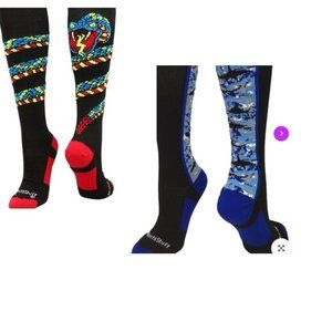 NEW!  2-PAIR / Digital Camo Shark and Snake Socks Over the Calf